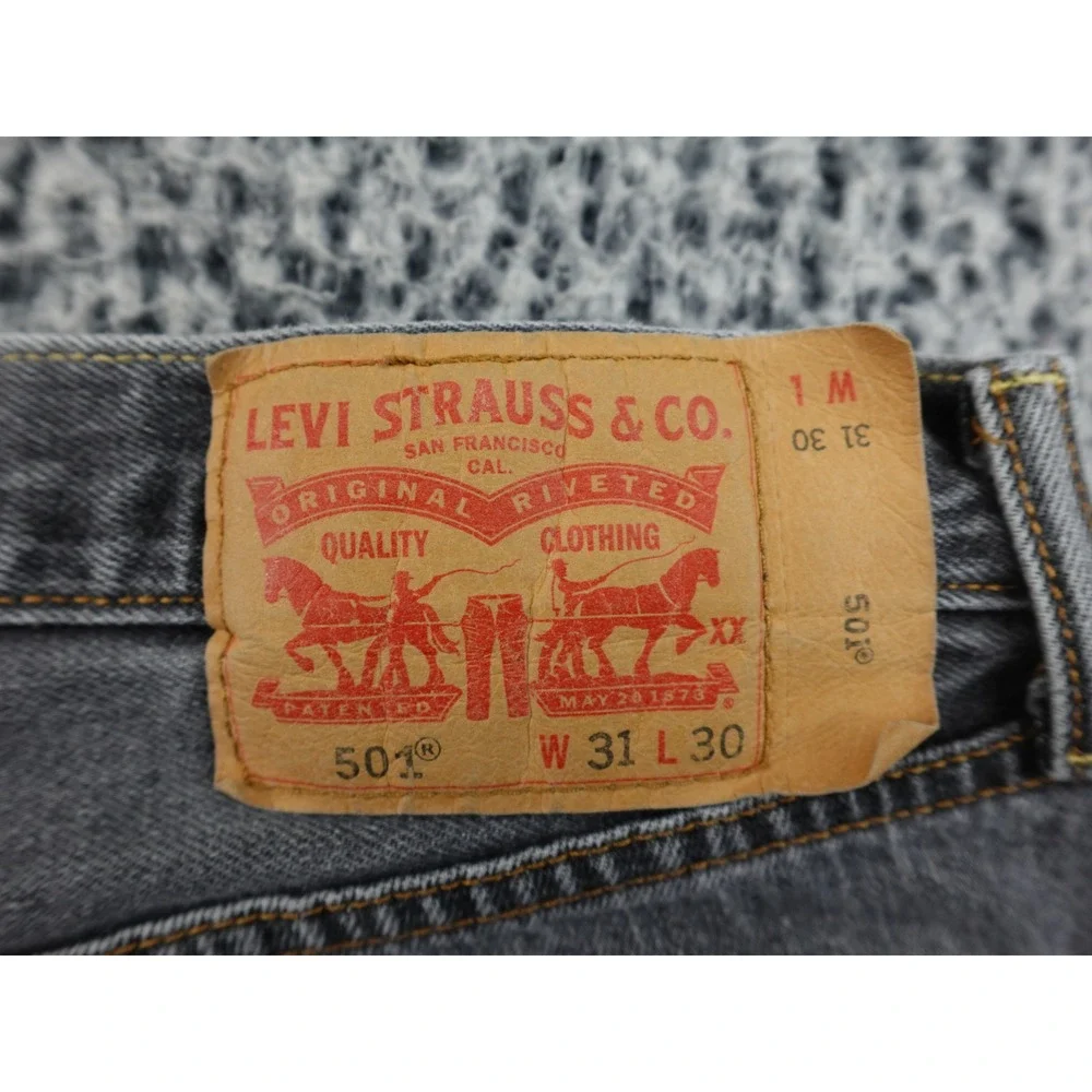 Levis 501‎ Original Fit Jeans Mens 31x30 Gray Button Fly Straight Leg Denim